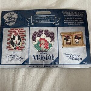 Disney store 30th anniversary pin set 1 of 10 the Little mermaid